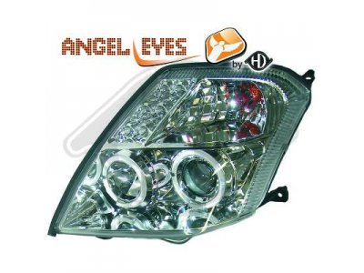 Фары передние Angel Eyes Chrome для Citroen C2