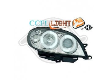 Передняя альтернативная оптика CCFL Angel Eyes Chrome для Citroen Saxo