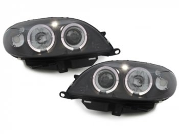 Передняя альтернативная оптика Angel Eyes Black для Citroen Saxo
