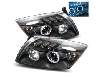 Передняя альтернативная оптика LED Angel Eyes Black для Dodge Caliber