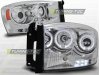 Фары передние LED Angel Eyes Chrome для Dodge Ram III рестайл