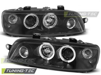 Передняя альтернативная оптика LED Angel Eyes Black от Tuning-Tec для Fiat Punto II