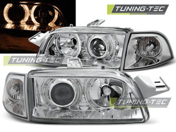 Передние фары Angel Eyes Chrome от Tuning-Tec для Fiat Punto I