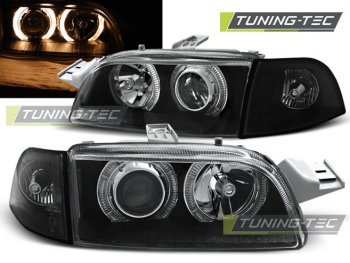 Передние фары Angel Eyes Black от Tuning-Tec для Fiat Punto I