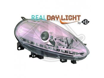 Передние фары Dayline Chrome для Fiat Punto III Evo