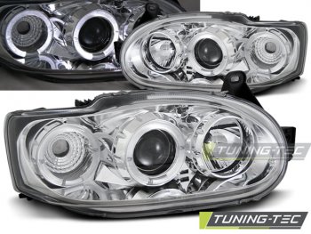 Фары передние LED Angel Eyes Chrome от Tuning-Tec для Ford Escort VII