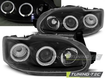 Передняя альтернативная оптика LED Angel Eyes Black от Tuning-Tec для Ford Escort VII