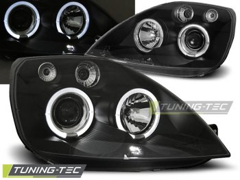 Передняя альтернативная оптика Angel Eyes Black от Tuning-Tec для Ford Fiesta Mk6