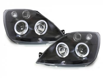 Фары передние LED Angel Eyes Black для Ford Fiesta Mk6