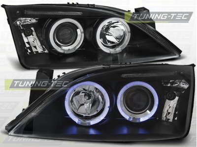 Фары передние LED Angel Eyes Black Var2 для Ford Mondeo III с корректором