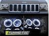 Фары передние Angel Eyes Chrome для Jeep Grand Cherokee ZJ