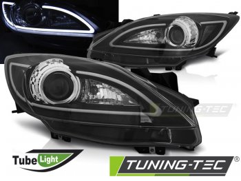 Передние фары Tube Light Black для Mazda 3 BL