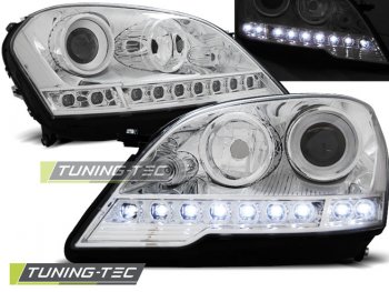 Передняя альтернативная оптика Daylight Chrome от Tuning-Tec на Mercedes ML класс W164 рестайл