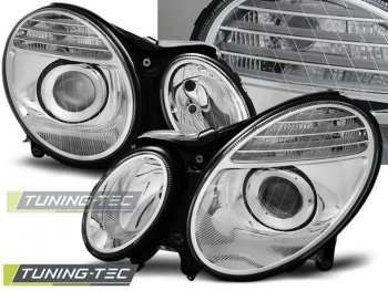 Передние тюнинговые фары в стиле рестайла Chrome от Tuning-Tec на Mercedes E класс W211