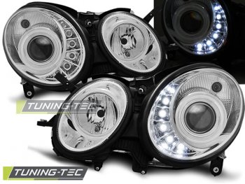Фары передние Daylight Chrome от Tuning-Tec на Mercedes E класс W211