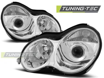 Передние фары Chrome от Tuning-Tec на Mercedes C класс W203