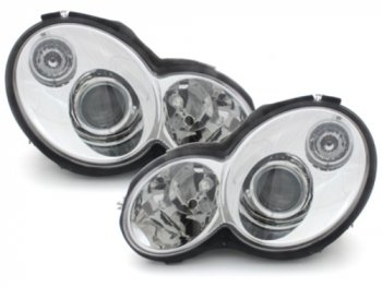 Передние фары Chrome на Mercedes C класс W203 Sport Coupe