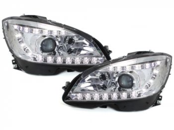 Передние фары Dayline Chrome Var2 на Mercedes C класс W204