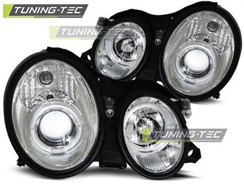 Передние фары Angel Eyes Chrome от Tuning-Tec на Mercedes CLK класс W208