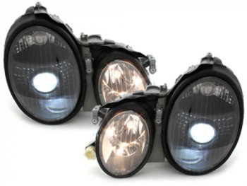 Передние фары Black на Mercedes CLK класс W208 XENON