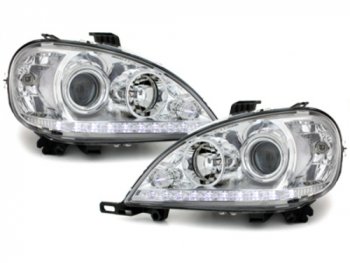 Передняя альтернативная оптика Dayline Chrome на Mercedes ML класс W163 рестайл