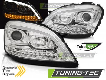 Передние фары Dynamic Turn Chrome W166 Look от Tuning-Tec на Mercedes ML класс W164