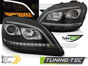 Передние фары Dynamic Turn Black W166 Look от Tuning-Tec на Mercedes ML класс W164