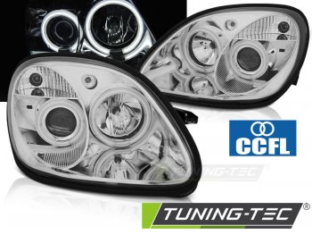 Передние фары CCFL Angel Eyes Chrome от Tuning-Tec на Mercedes SLK класс R170