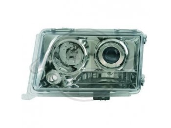 Передние фары хром с линзой от HD на Mercedes E класс W124 рестайл