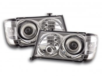 Передние фары моноблок хром с линзой от FK на Mercedes E класс W124