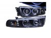 Фары передние LED Angel Eyes Black на Mitsubishi Galant VIII USA