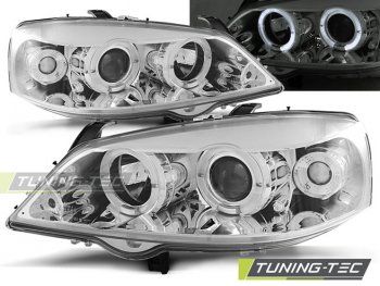 Передние фары LED Angel Eyes Chrome от Tuning-Tec на Opel Astra G