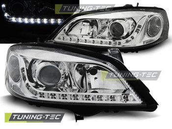 Передние тюнинговые фары Daylight Chrome от Tuning-Tec на Opel Astra G