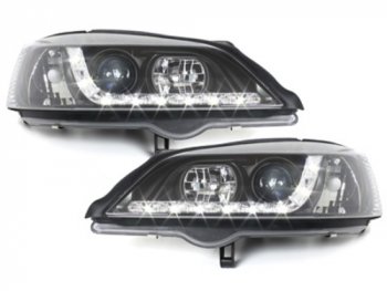 Передние фары Dayline Black на Opel Astra G
