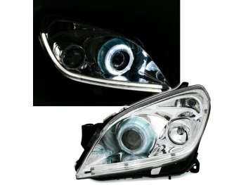 Передние тюнинговые фары Devil Eyes Chrome от ADT на Opel Astra H XENON