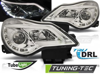 Передние фары DevilEyes Chrome от Tuning-Tec на Opel Corsa D рестайл