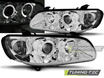 Передние фары LED Angel Eyes Chrome от Tuning-Tec на Opel Omega B