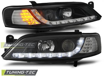 Передние фары LED Devil Eyes Black от Tuning-Tec на Opel Vectra B