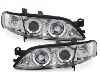 Передние фары Angel Eyes Chrome на Opel Vectra B