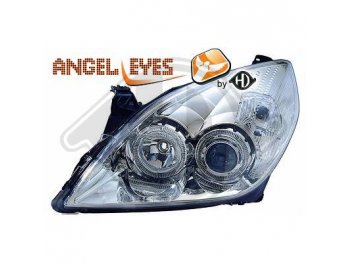 Передние фары Angel Eyes Chrome от HD на Opel Vectra C рестайл