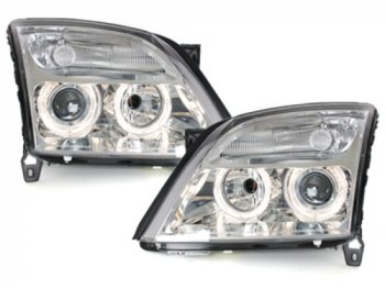 Передняя альтернативная оптика Angel Eyes Chrome на Opel Vectra C