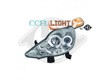 Передние фары с CCFL ангельскими глазками Chrome на Peugeot 107