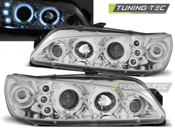 Фары передние LED Angel Eyes Chrome от Tuning-Tec на Peugeot 306