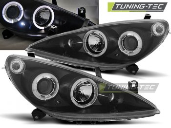 Фары передние LED Angel Eyes Black от Tuning-Tec на Peugeot 307