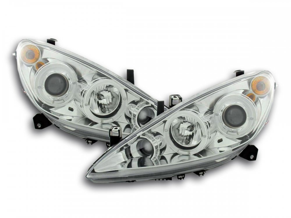 Купить FKFSPG209 Фары передние LED Angel Eyes Chrome на Peugeot 307 в ...