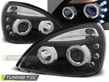 Фары передние Angel Eyes Black от Tuning-Tec на Renault Clio II рестайл