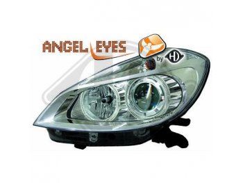 Фары передние Angel Eyes Chrome от HD на Renault Clio III