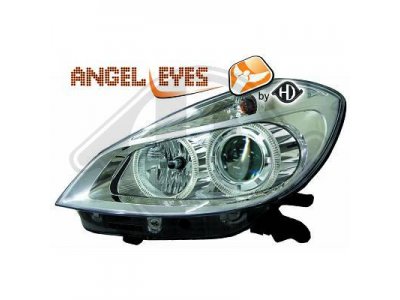 Фары передние Angel Eyes Chrome от HD на Renault Clio III