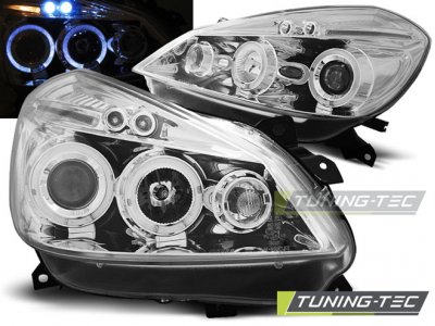 Фары передние LED Angel Eyes Chrome от Tuning-Tec на Renault Clio III