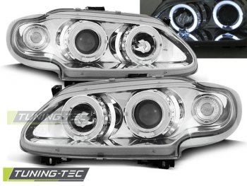 Фары передние Angel Eyes Chrome от Tuning-Tec на Renault Megane I